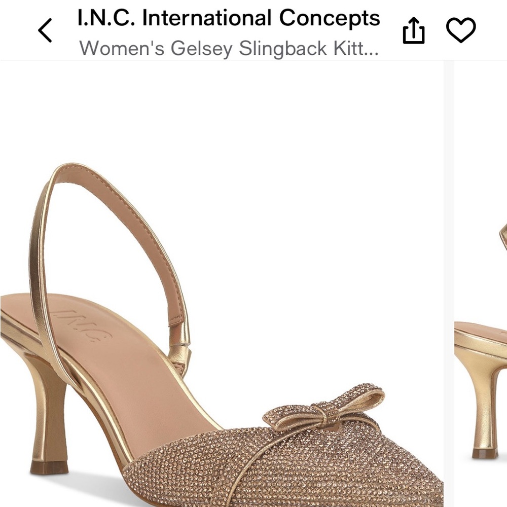 INC International Concepts Gold Bow Heels